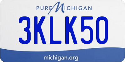 MI license plate 3KLK50