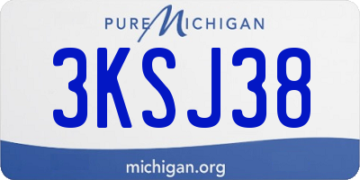 MI license plate 3KSJ38