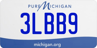 MI license plate 3LBB9