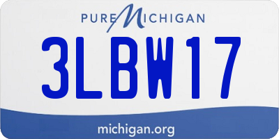 MI license plate 3LBW17