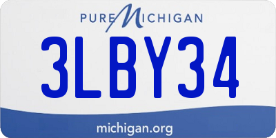 MI license plate 3LBY34