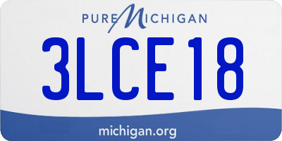 MI license plate 3LCE18