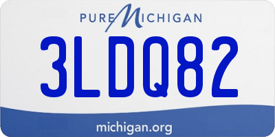 MI license plate 3LDQ82