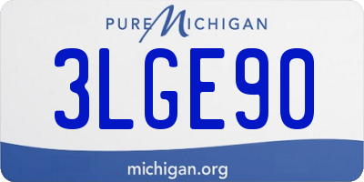 MI license plate 3LGE90