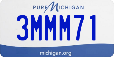 MI license plate 3MMM71