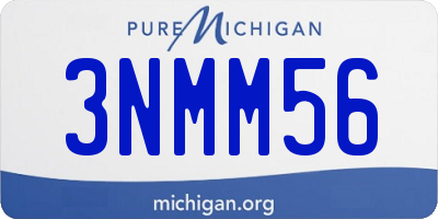 MI license plate 3NMM56