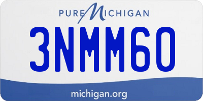 MI license plate 3NMM60