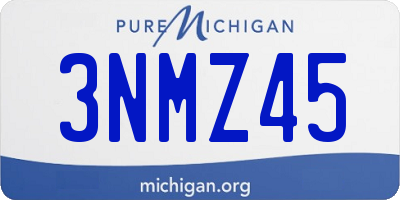 MI license plate 3NMZ45