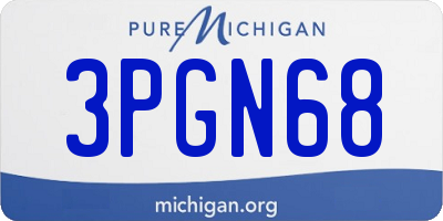 MI license plate 3PGN68