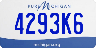 MI license plate 4293K6