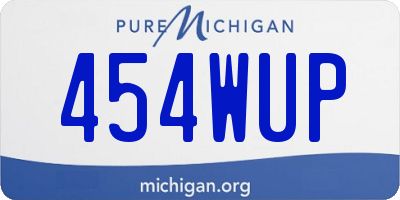 MI license plate 454WUP