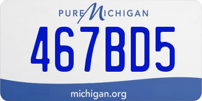 MI license plate 467BD5