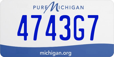 MI license plate 4743G7