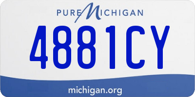 MI license plate 4881CY