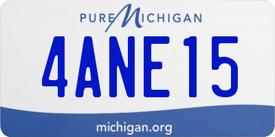 MI license plate 4ANE15