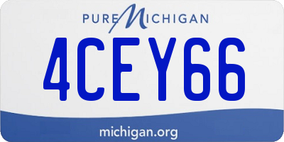 MI license plate 4CEY66