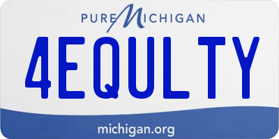 MI license plate 4EQULTY