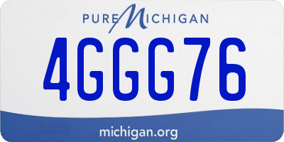 MI license plate 4GGG76