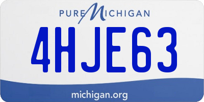 MI license plate 4HJE63