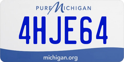 MI license plate 4HJE64