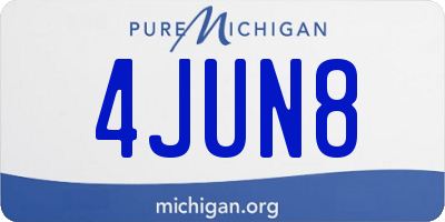 MI license plate 4JUN8