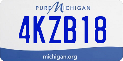 MI license plate 4KZB18