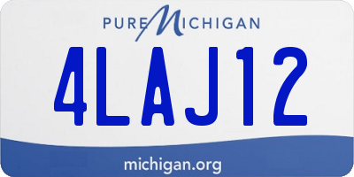 MI license plate 4LAJ12