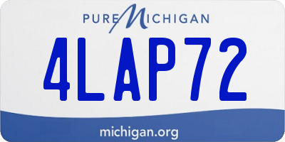 MI license plate 4LAP72