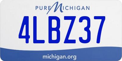 MI license plate 4LBZ37