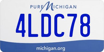 MI license plate 4LDC78