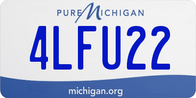 MI license plate 4LFU22