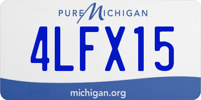 MI license plate 4LFX15