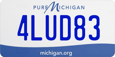 MI license plate 4LUD83