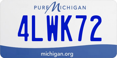 MI license plate 4LWK72