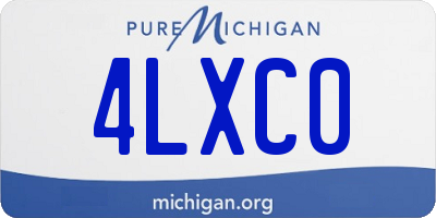 MI license plate 4LXC0