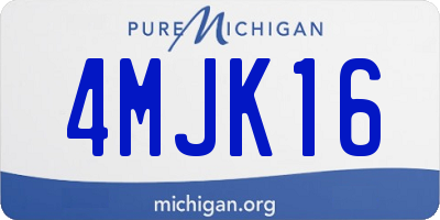 MI license plate 4MJK16