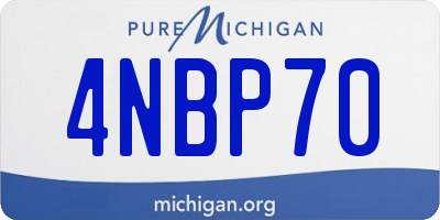 MI license plate 4NBP70