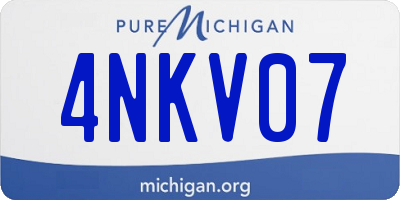 MI license plate 4NKV07