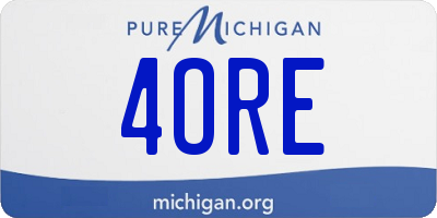 MI license plate 4ORE