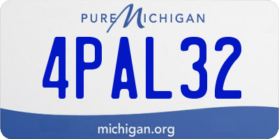 MI license plate 4PAL32