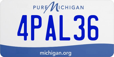 MI license plate 4PAL36