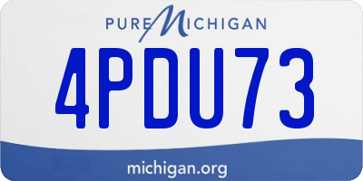 MI license plate 4PDU73