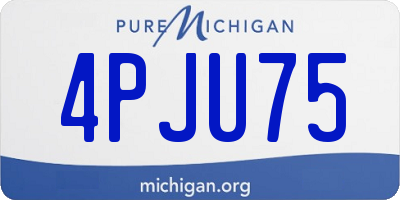 MI license plate 4PJU75