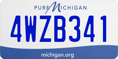 MI license plate 4WZB341