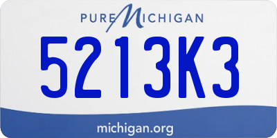 MI license plate 5213K3