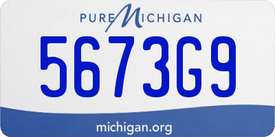 MI license plate 5673G9