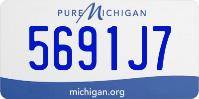 MI license plate 5691J7