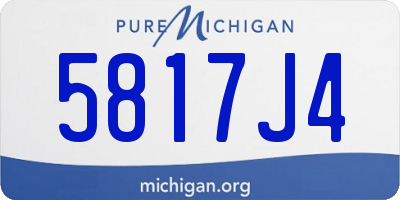 MI license plate 5817J4