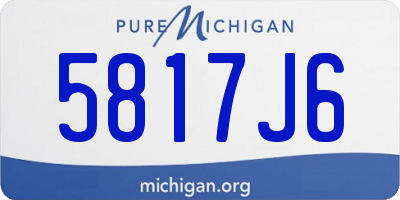 MI license plate 5817J6