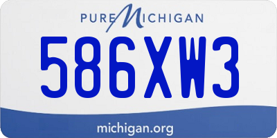 MI license plate 586XW3